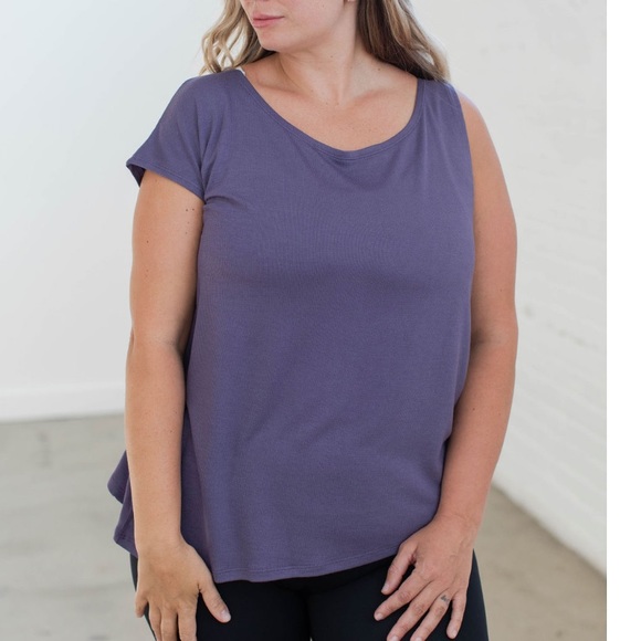 SAVVI MD Purple (Grape) Asymmetrical DARCY Top - Picture 5 of 14